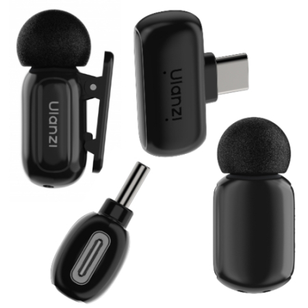 Ulanzi A200 Mini Mic (czarny) - bezprzewodowy zestaw audio, 2x mikrofon (odbiornik USB-C, 24bit)
